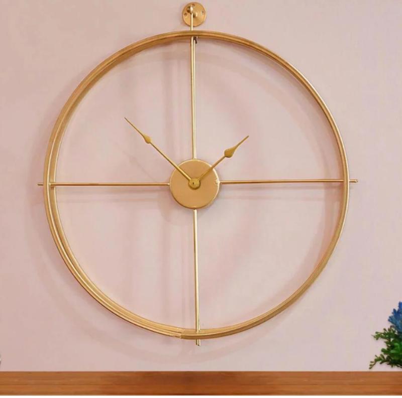 Metal Gold Sweep Movement Wall Clock 